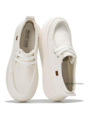 Platform Loafers for Women Slip On Comfortable Canvas Boat Shoes
